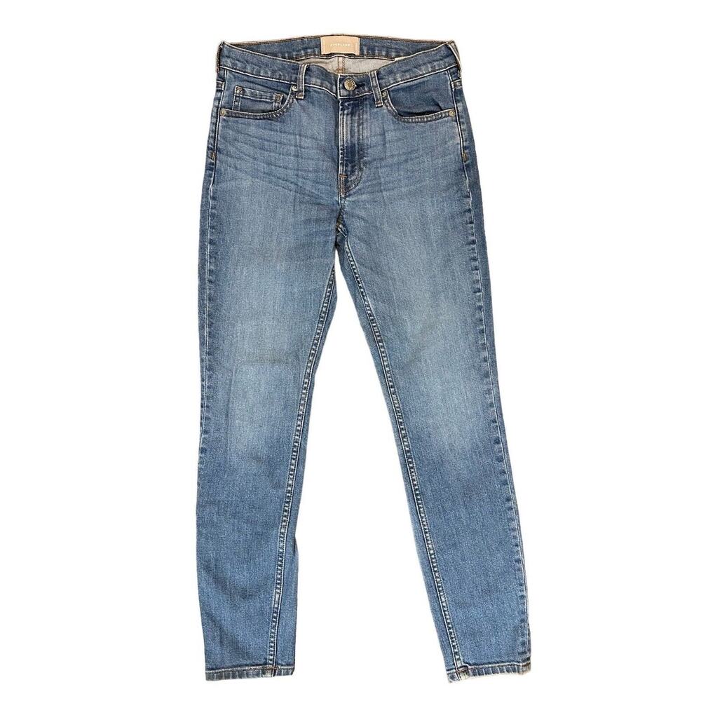 Everlane Women’s Mid Rise Skinny Jeans Stretch Med Wash Blue Denim Size 27 Ankle